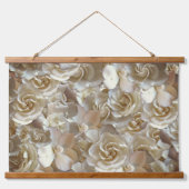 Elegant Floral Roos Petal Pattern Hangend Wandkleed (Voorkant)