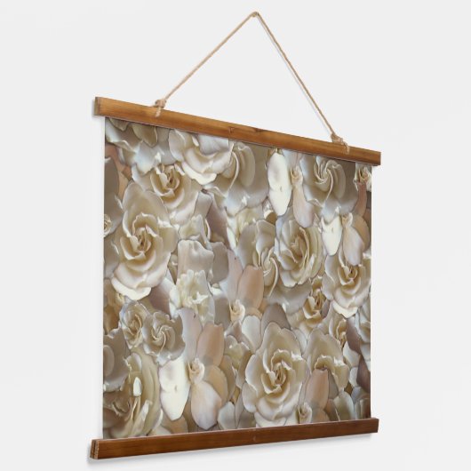 Elegant Floral Roos Petal Pattern Hangend Wandkleed (Gebogen)