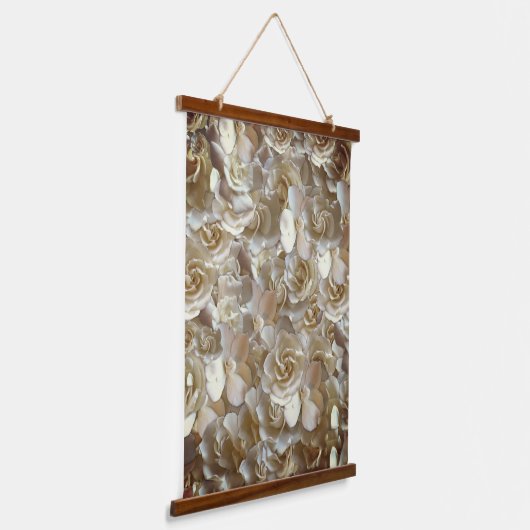 Elegant Floral Roos Petal Pattern Hangend Wandkleed (Gebogen)