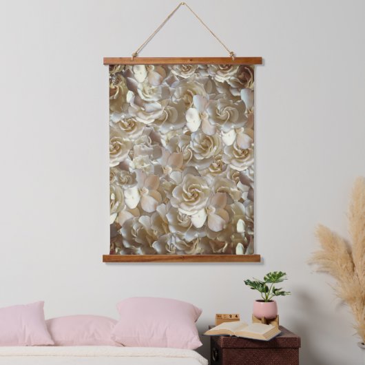 Elegant Floral Roos Petal Pattern Hangend Wandkleed (Slaapkamer)