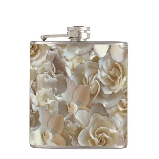 Elegant Floral Roos Petal Pattern Heupfles (Voorkant)