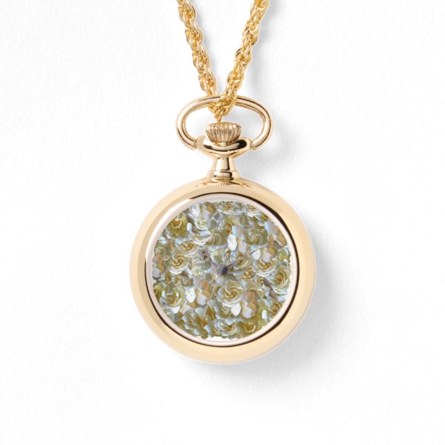 Elegant Floral Roos Petal Pattern Horloge (Voorkant)