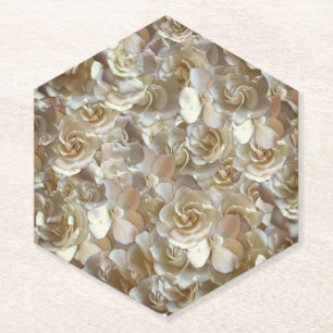 Elegant Floral Roos Petal Pattern Kartonnen Onderzetters