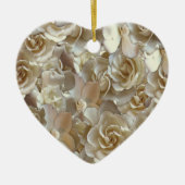 Elegant Floral Roos Petal Pattern Keramisch Ornament (Voorkant)