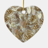 Elegant Floral Roos Petal Pattern Keramisch Ornament (Achterkant)