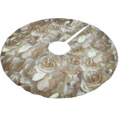 Elegant Floral Roos Petal Pattern Kerstboom Rok (Gekanteld)
