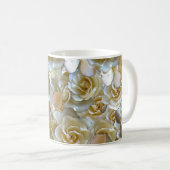 Elegant Floral Roos Petal Pattern Koffiemok (Voorkant rechts)