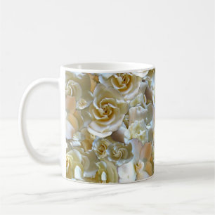 Elegant Floral Roos Petal Pattern Koffiemok