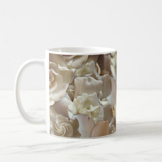 Elegant Floral Roos Petal Pattern Koffiemok (Links)