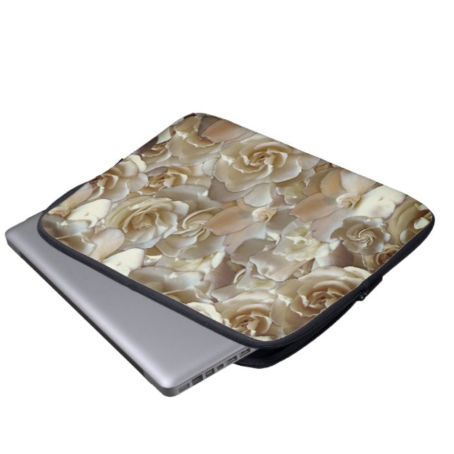 Elegant Floral Roos Petal Pattern Laptop Sleeve (Voorkant onderkant)