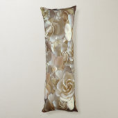 Elegant Floral Roos Petal Pattern Lichaamskussen (Achterkant (Verticaal))