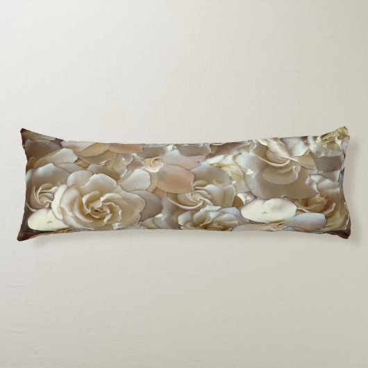 Elegant Floral Roos Petal Pattern Lichaamskussen (Voorkant)