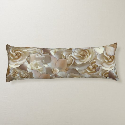 Elegant Floral Roos Petal Pattern Lichaamskussen (Achterkant)