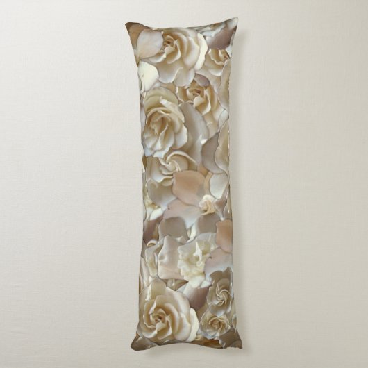 Elegant Floral Roos Petal Pattern Lichaamskussen (Achterkant (Verticaal))