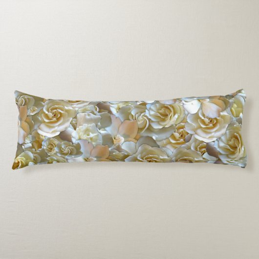Elegant Floral Roos Petal Pattern Lichaamskussen (Voorkant)