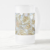 Elegant Floral Roos Petal Pattern Matglas Bierpul (Voorkant rechts)