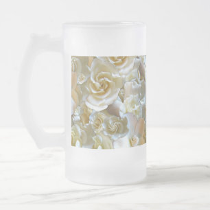 Elegant Floral Roos Petal Pattern Matglas Bierpul