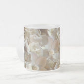 Elegant Floral Roos Petal Pattern Matglas Koffiemok (Voorkant links)