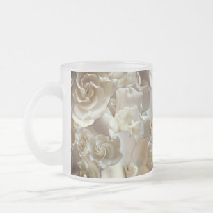 Elegant Floral Roos Petal Pattern Matglas Koffiemok