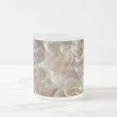 Elegant Floral Roos Petal Pattern Matglas Koffiemok (Center)