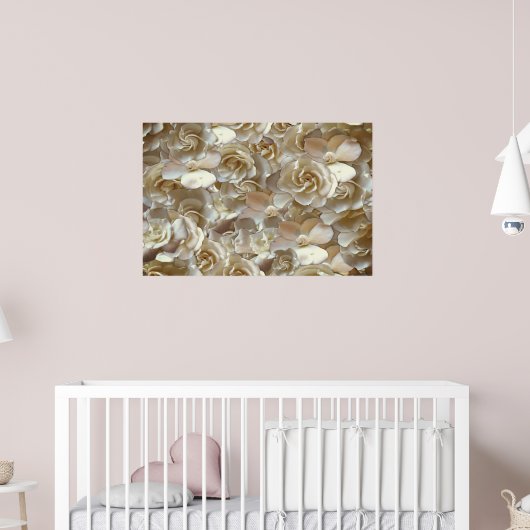 Elegant Floral Roos Petal Pattern Poster (Kinderkamer 2)