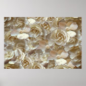 Elegant Floral Roos Petal Pattern Poster (Voorkant)