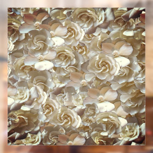 Elegant Floral Roos Petal Pattern Raamsticker