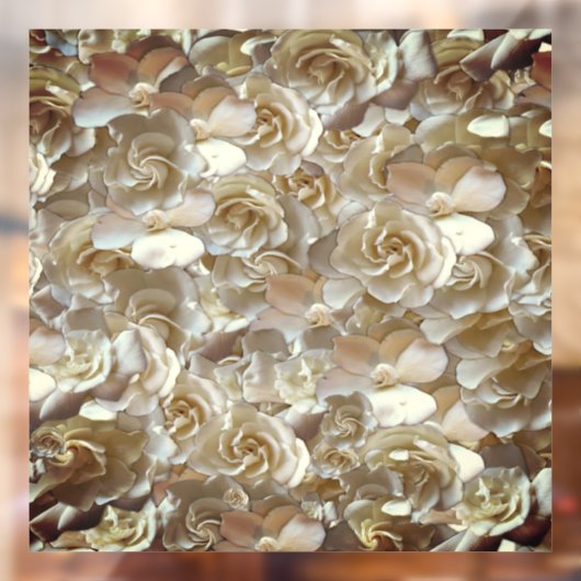 Elegant Floral Roos Petal Pattern Raamsticker (Vel 2)