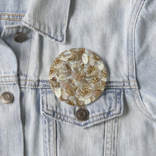 Elegant Floral Roos Petal Pattern Ronde Button 7,6 Cm (In situ)