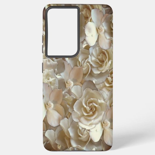 Elegant Floral Roos Petal Pattern Samsung Galaxy Hoesje (Achterkant)