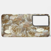 Elegant Floral Roos Petal Pattern Samsung Galaxy Hoesje (Linkerkant)