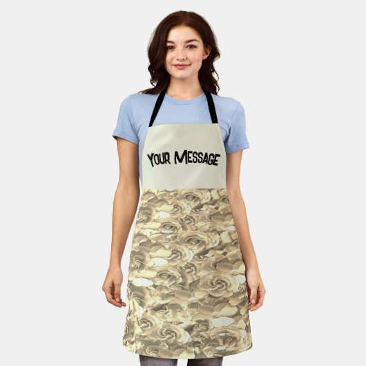 Elegant Floral Roos Petal Pattern Schort (Gedragen)