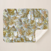 Elegant Floral Roos Petal Pattern Sherpa Deken (Voorkant (horizontaal))