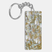 Elegant Floral Roos Petal Pattern Sleutelhanger (Voorkant Links)