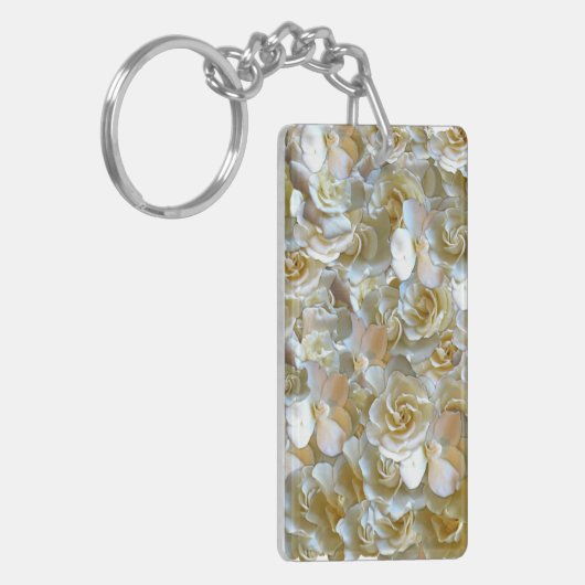 Elegant Floral Roos Petal Pattern Sleutelhanger (Voorkant Links)