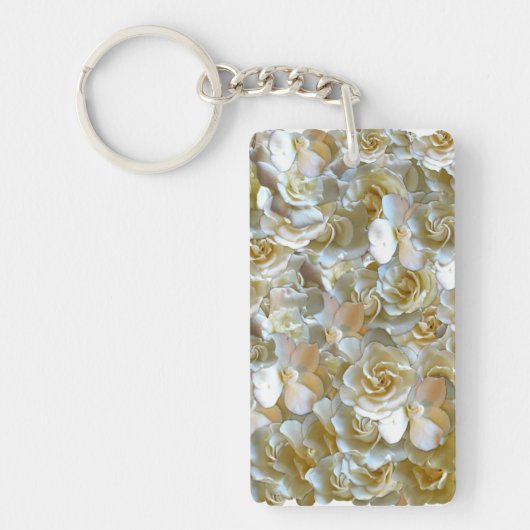 Elegant Floral Roos Petal Pattern Sleutelhanger (Voorkant)