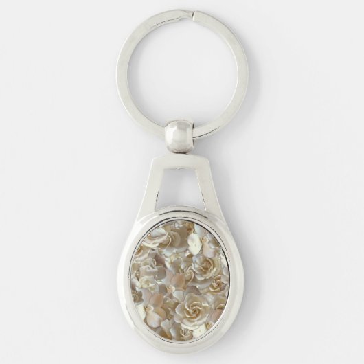 Elegant Floral Roos Petal Pattern Sleutelhanger (Voorkant)
