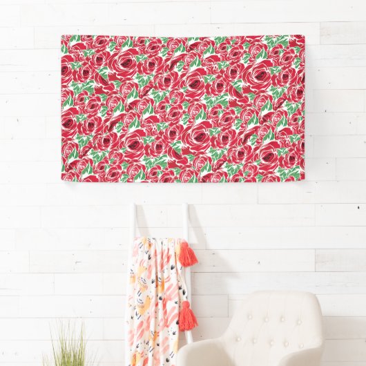Elegant Floral Roos Petal Pattern Spandoek (Insitu)
