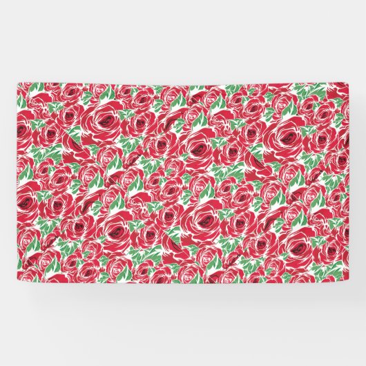 Elegant Floral Roos Petal Pattern Spandoek (Horizontaal)