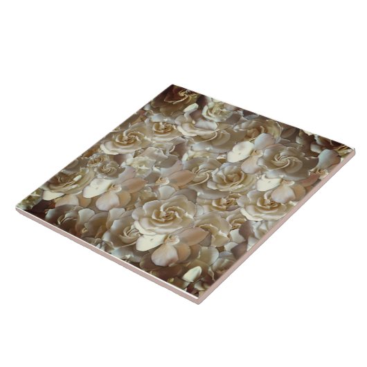 Elegant Floral Roos Petal Pattern Tegeltje (Zijkant)