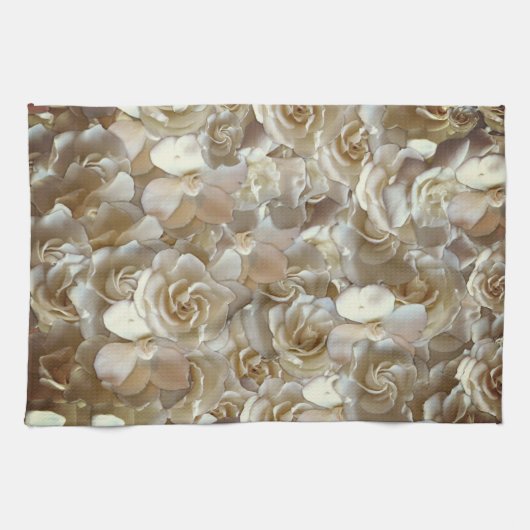 Elegant Floral Roos Petal Pattern Theedoek (Horizontaal)