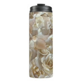 Elegant Floral Roos Petal Pattern Thermosbeker (Voorkant)
