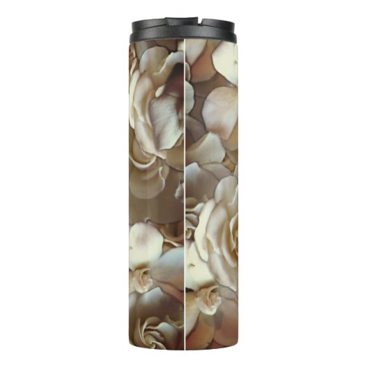 Elegant Floral Roos Petal Pattern Thermosbeker (Achterkant)