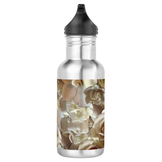 Elegant Floral Roos Petal Pattern Waterfles (Rechts)