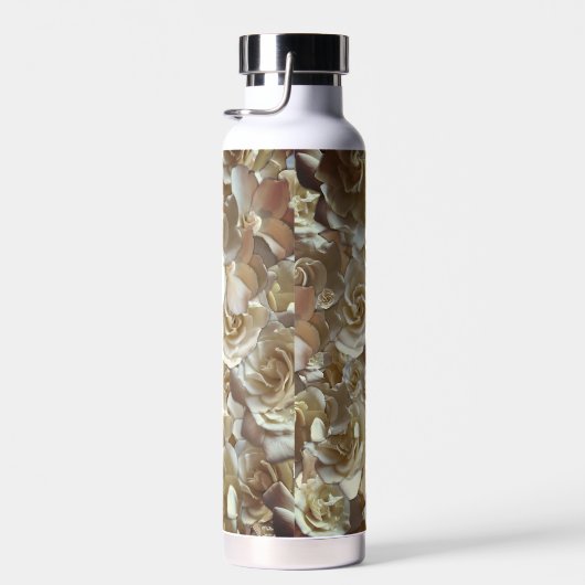 Elegant Floral Roos Petal Pattern Waterfles (Rechts)