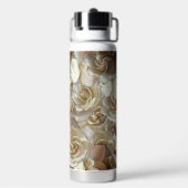 Elegant Floral Roos Petal Pattern Waterfles (Achterkant)