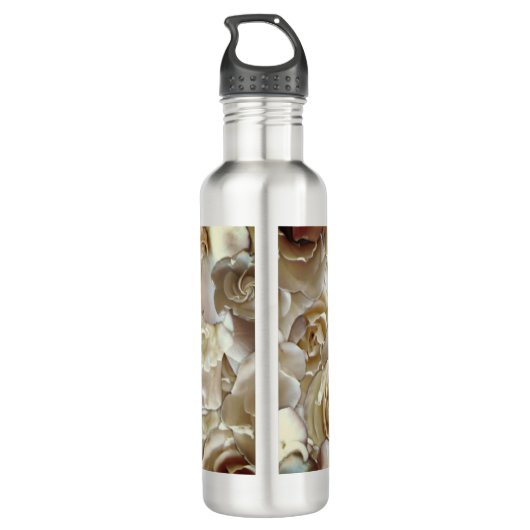 Elegant Floral Roos Petal Pattern Waterfles (Achterkant)