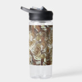 Elegant Floral Roos Petal Pattern Waterfles (Rechts)
