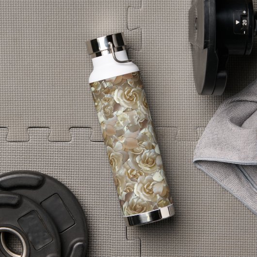 Elegant Floral Roos Petal Pattern Waterfles (Gym)