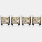 Elegant Floral Roos Petal Pattern Whisky Glas (Achterkant)